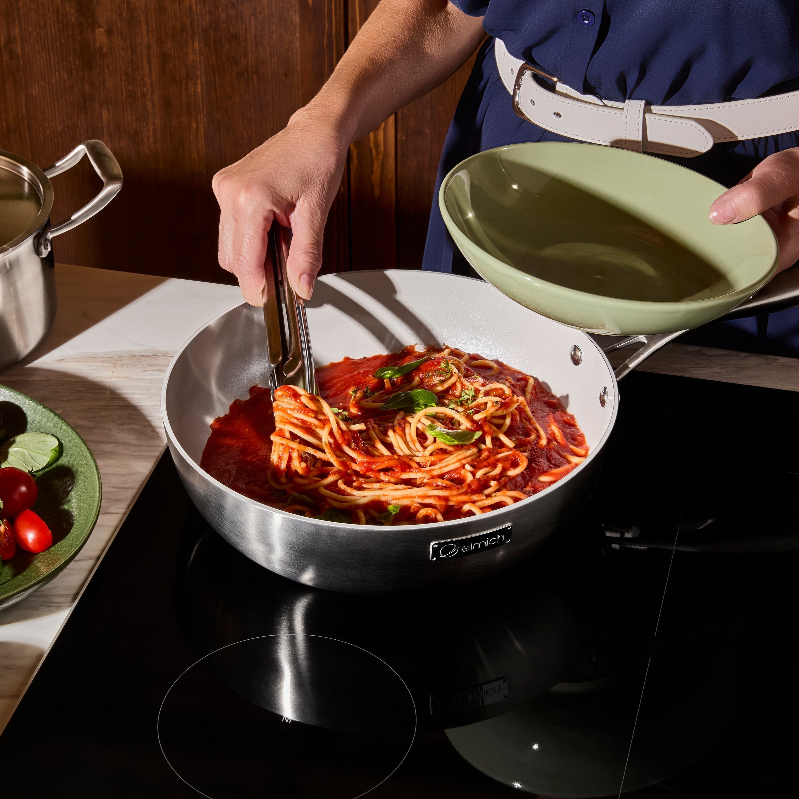 Wok Tria Ceramic z třivrstvé nerezové oceli s keramickým povrchem Ø 30 cm 30 cm