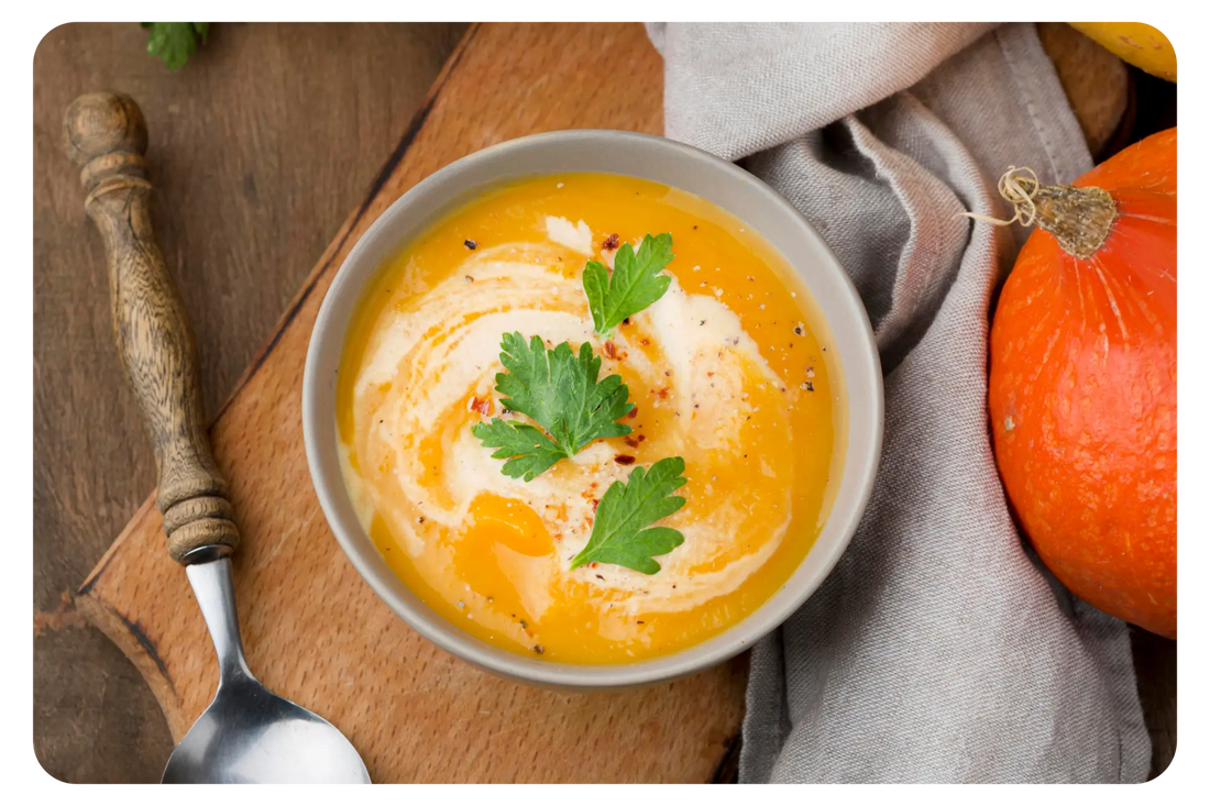 Krémová dýňová polévka s kokosovým mlékem