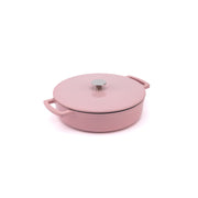 Smaltovaný litinový nízký hrnec Ember 28 cm - růžová