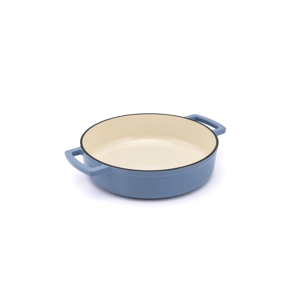 Smaltovaný litinový nízký hrnec Ember 28 cm - modrá