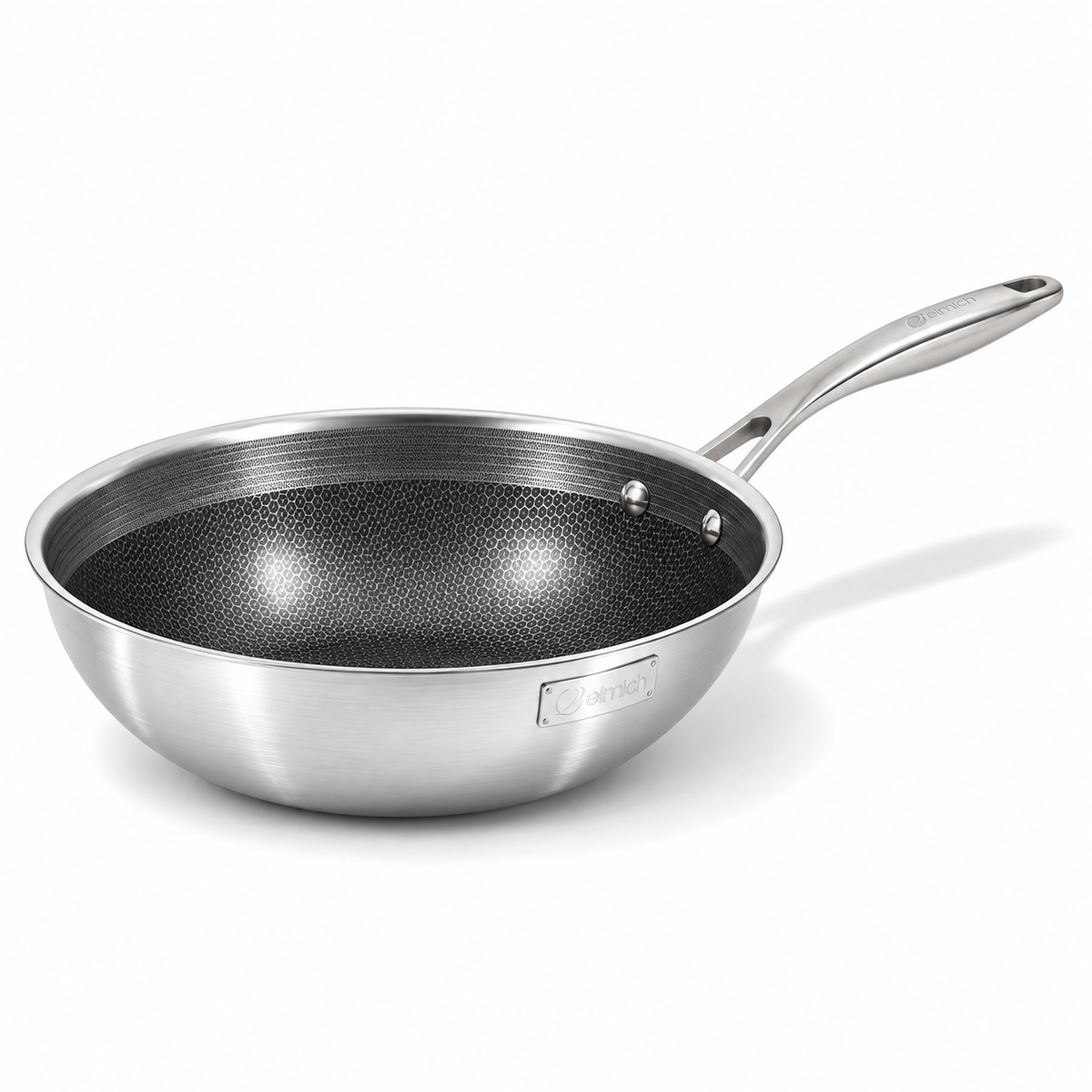 Odolná nerezová Wok pánev Hybrid s hybridním povrchem Ø 28 cm