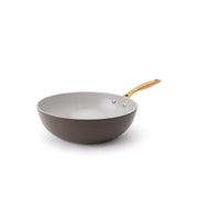 Nepřilnavá keramická pánev wok Zen Ø 28 cm - hnědo zlatá