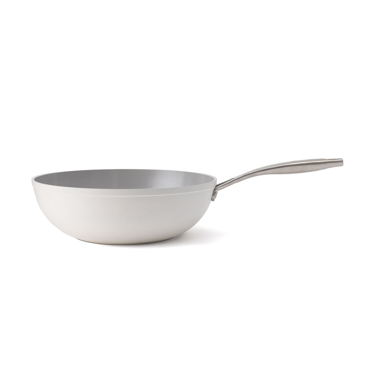 Nepřilnavá keramická pánev wok Zen Ø 28 cm - krémově bílá