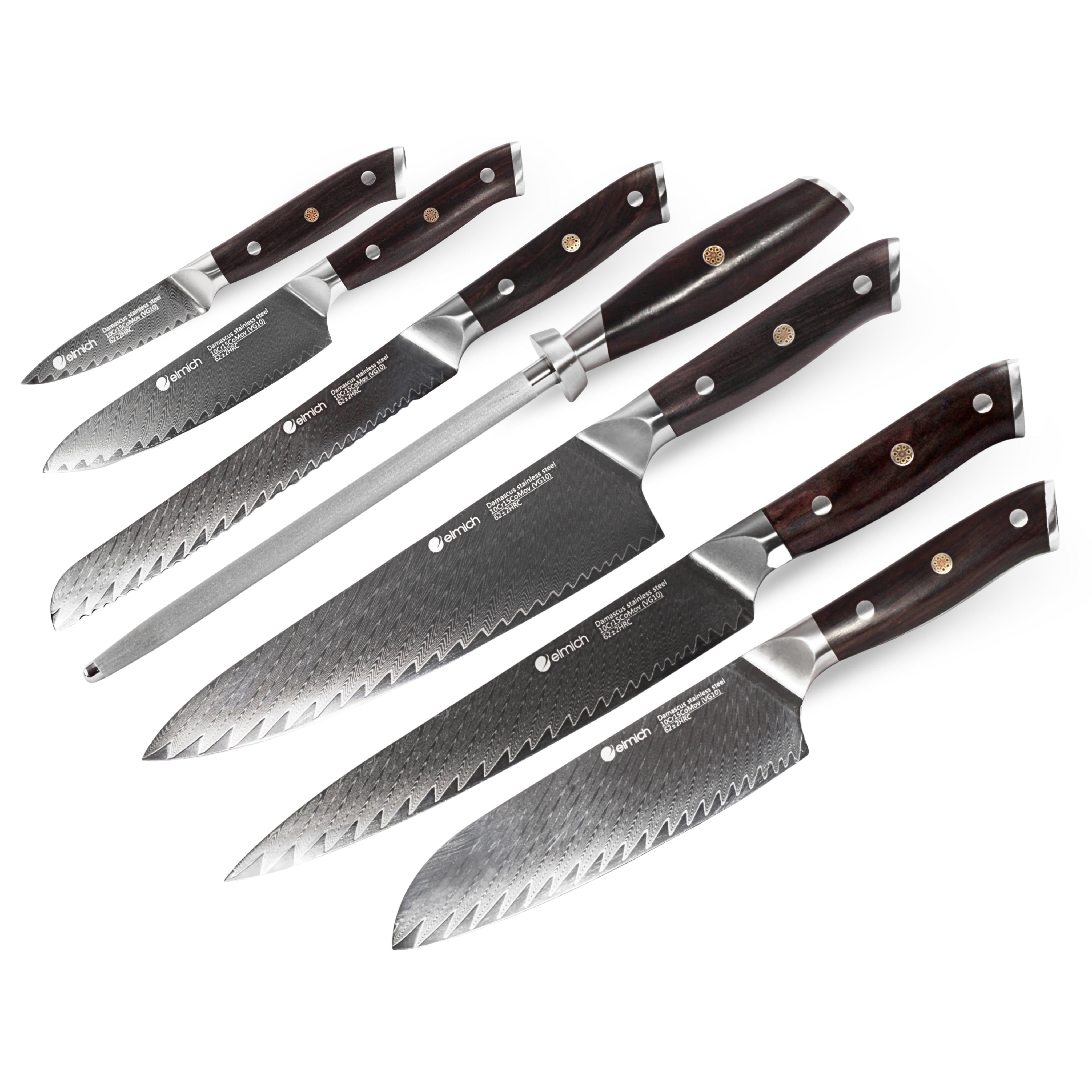 Kompletní sada damaškových nožů 7 ks