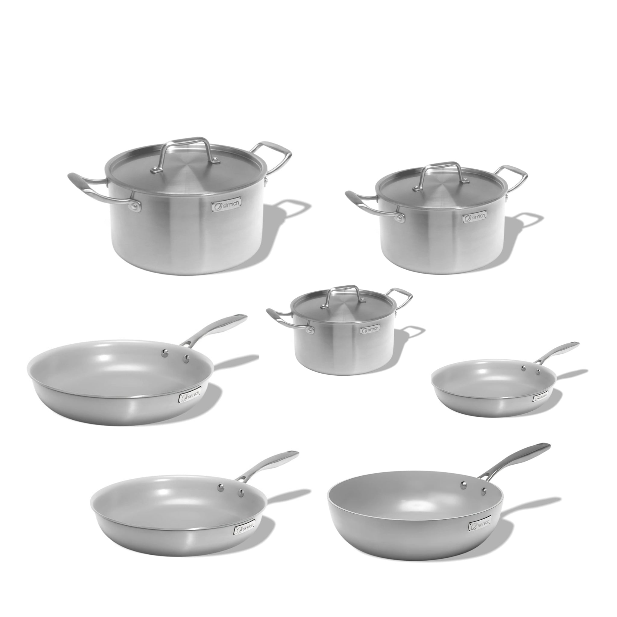 Kompletní sada nerezového nádobí s keramickým povrchem Tria Ceramic 7ks