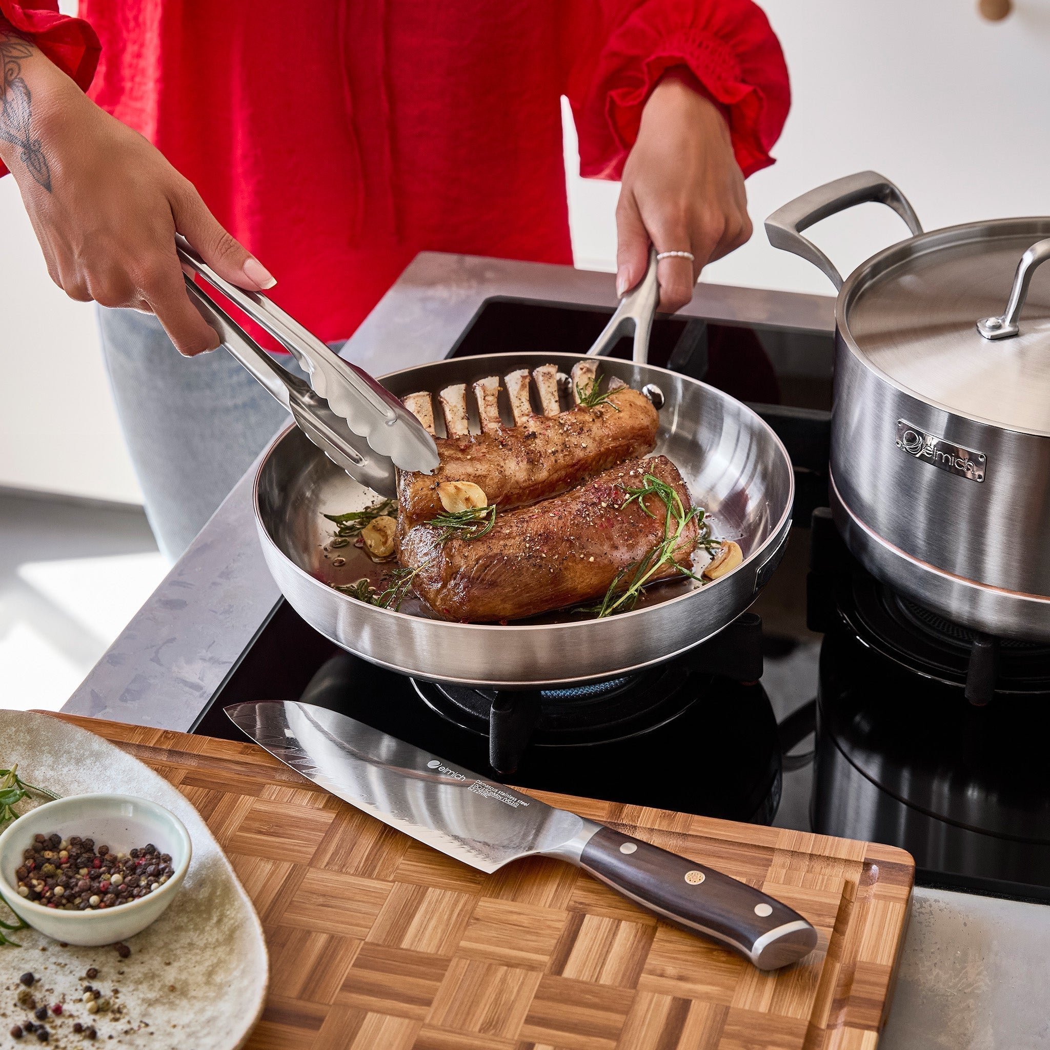 Nerezová pánev Penta Copper s měděným jádrem pětivrstvá oceli Ø 24 cm 24 cm