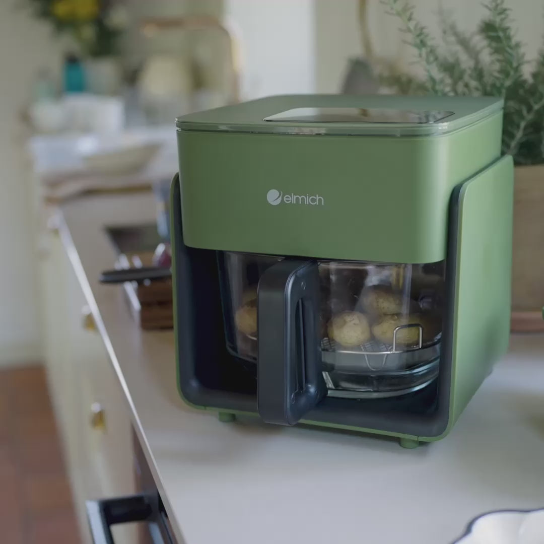 Načíst video: Skleněná horkovzdušná fritéza - krémově bílá