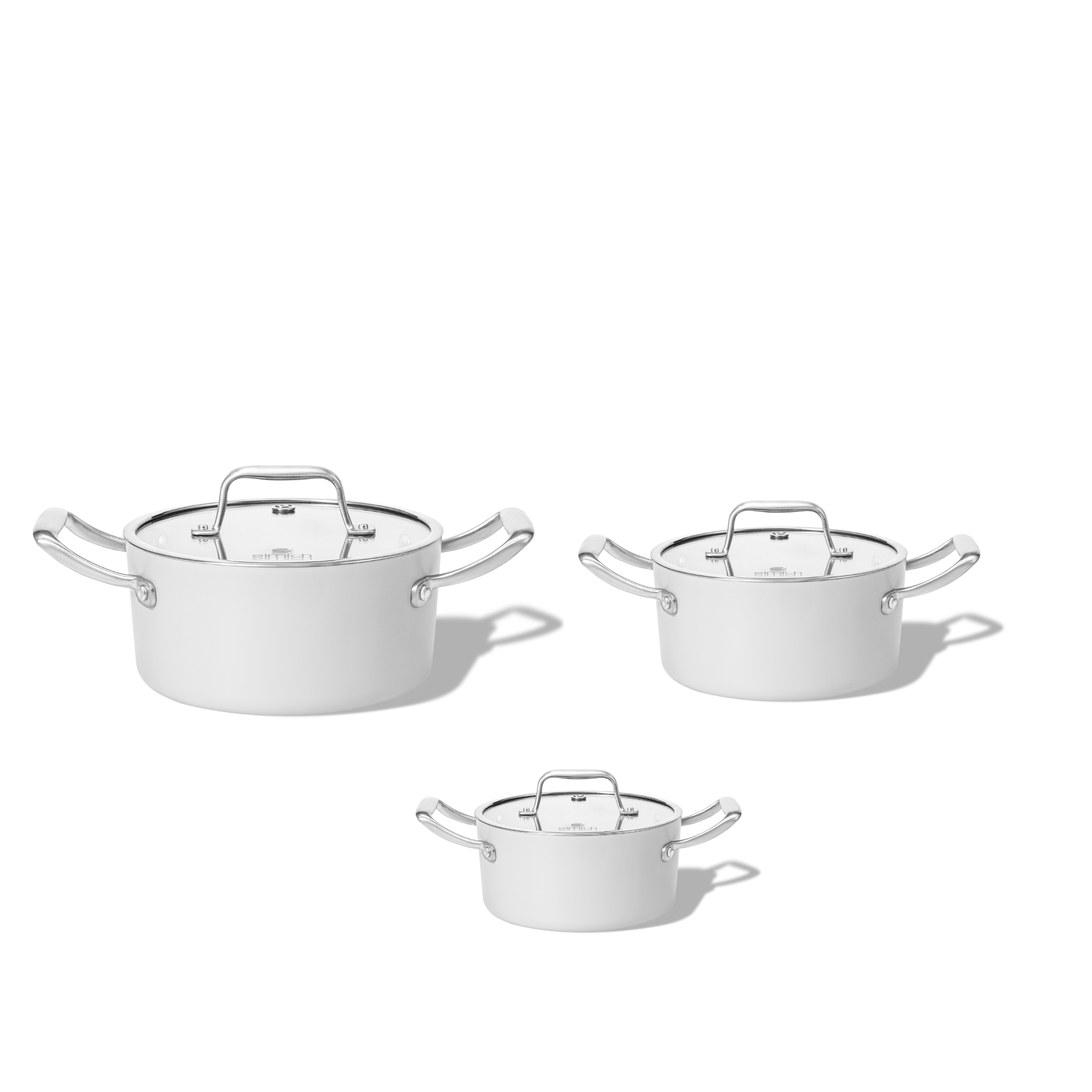 Sada keramických hrnců Vital 3 ks – krémově bílá