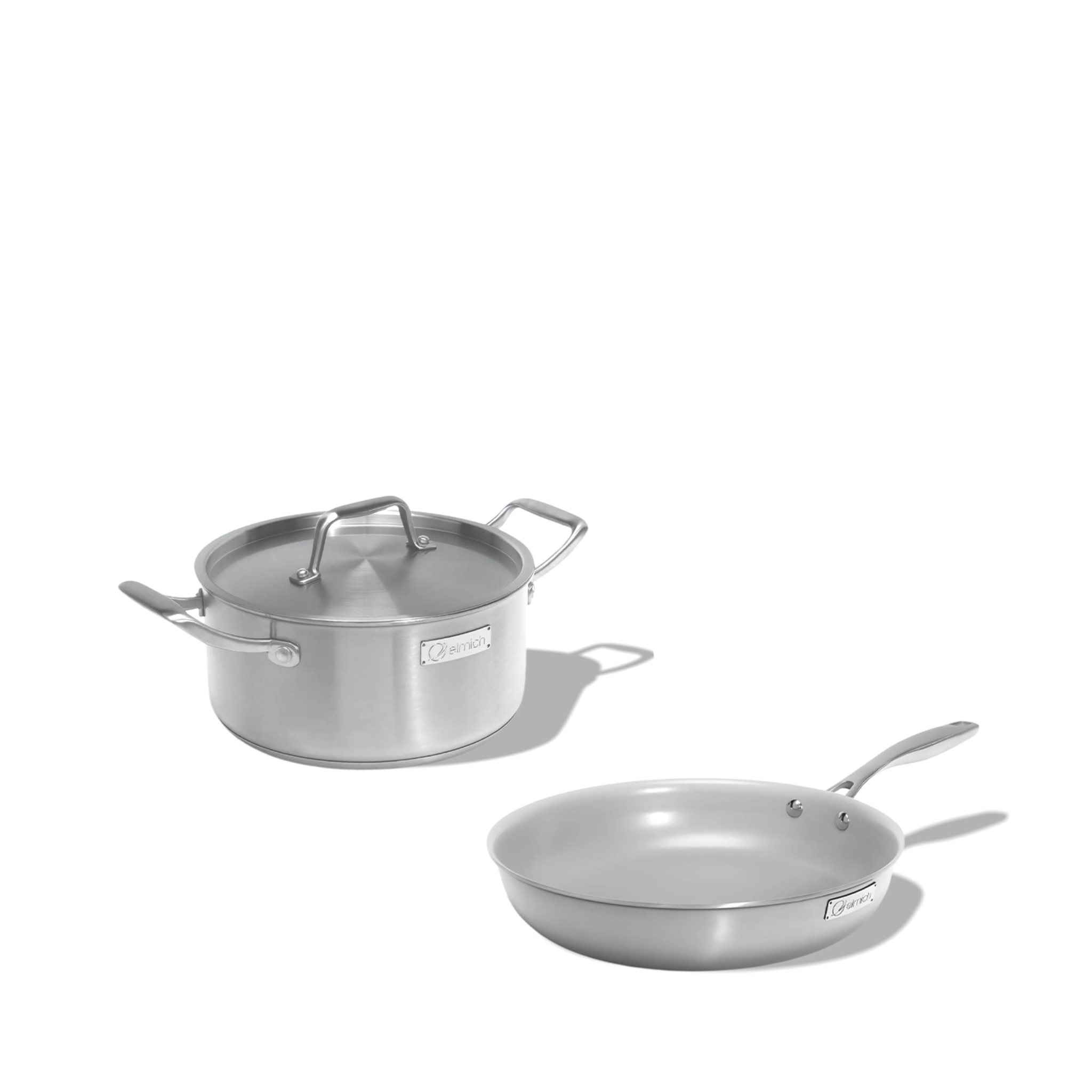 Sada nerezového nádobí s keramickým povrchem Tria Ceramic 2ks 1 hrnec a 1 pánev