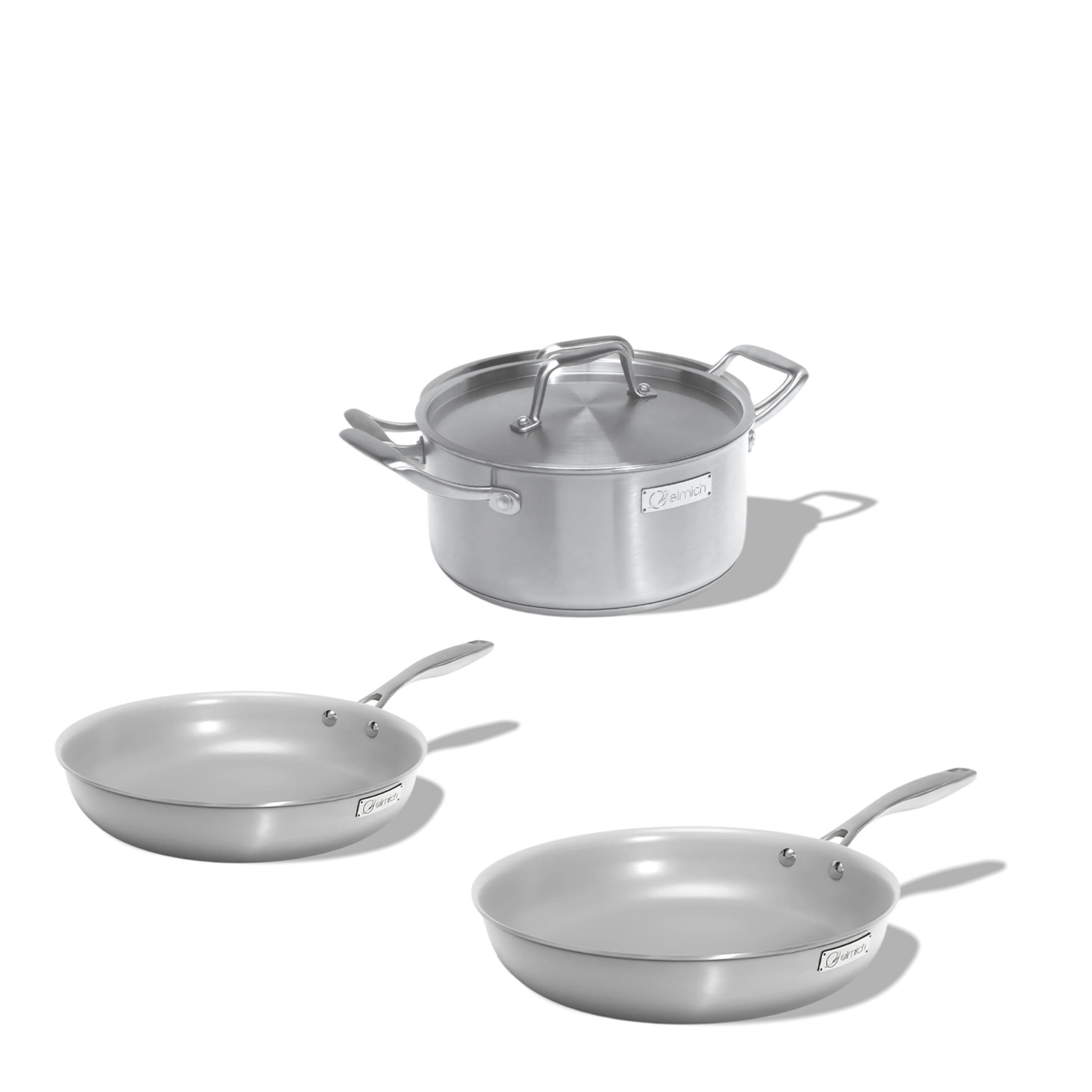 Set nerezového nádobí s keramickým povrchem Tria Ceramic 3ks 2 pánve a 1 hrnec